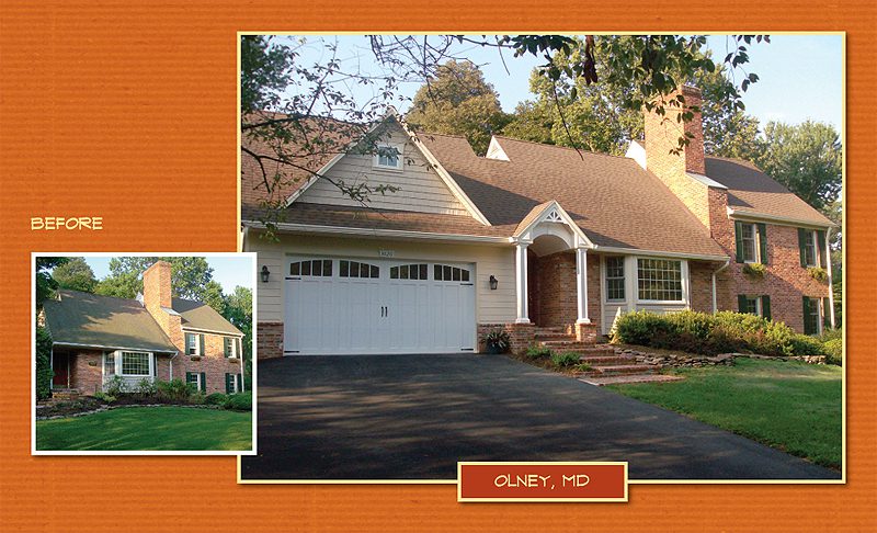 Charming brick house with a two-car garage and well-kept lawn.