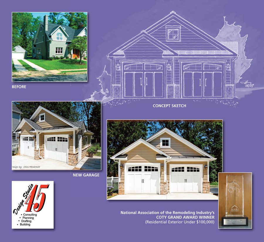 Collage of charming suburban homes with architectural blueprints and style details.