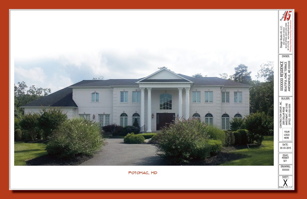 A large white mansion with a grand entrance and columns.