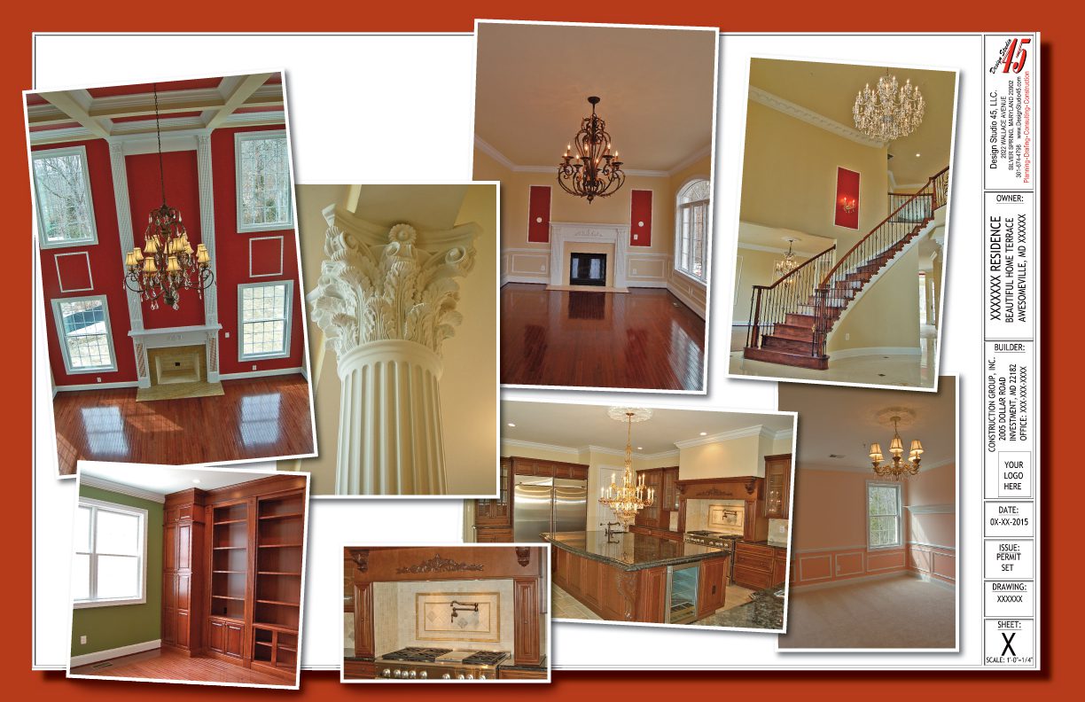 Collage of interior shots featuring detailed architecture and elegant rooms.
